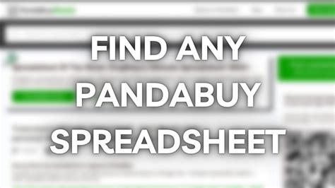 pandabuy spreadsheet website.